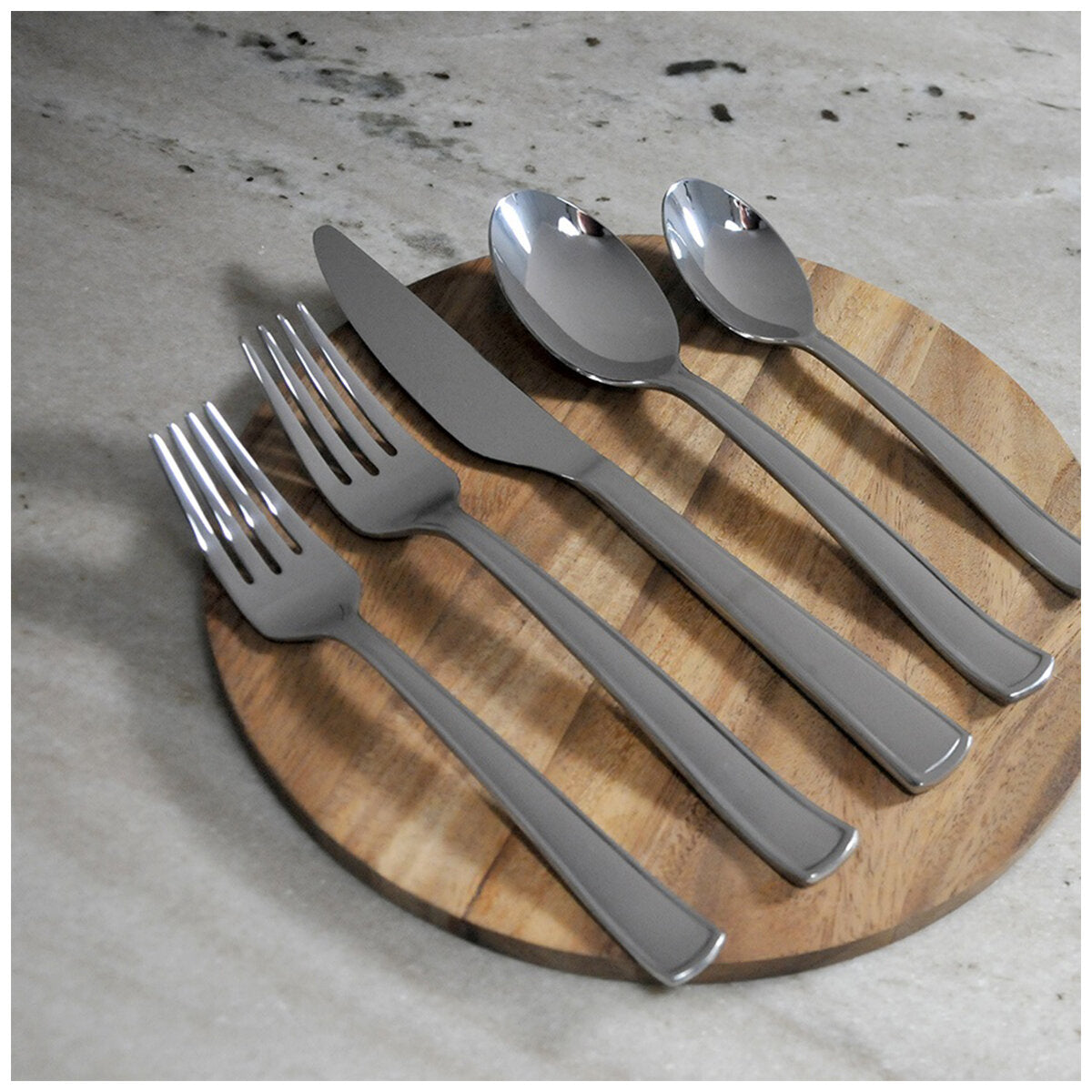 Gourmet Settings Monaco Stainless Steel Cutlery Set - 20 Piece, Mirror Finish, Ergonomic Design