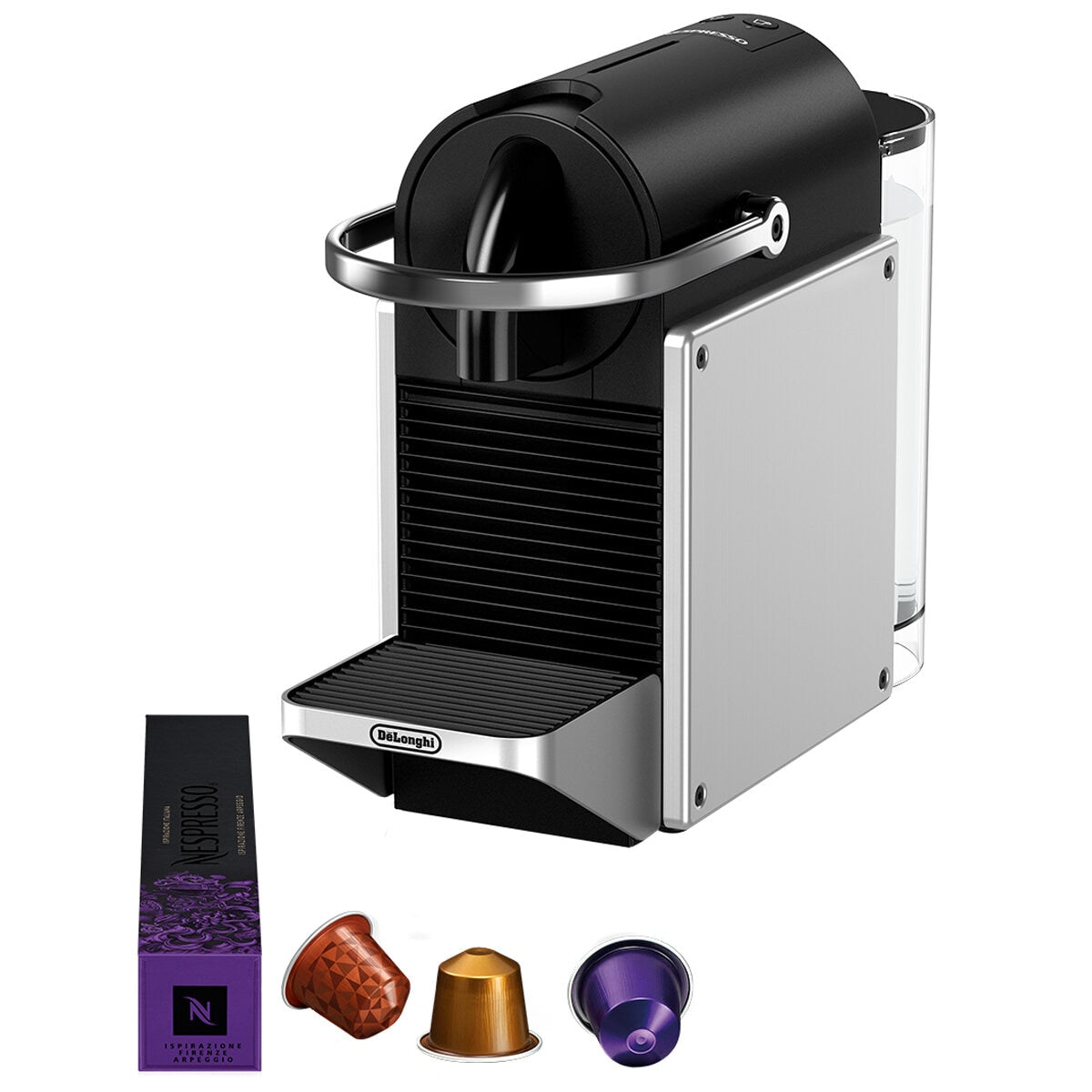 De'Longhi Nespresso Pixie EN127.SAE Coffee Machine with Aeroccino3 - Compact Design, Fast Brewing, Espresso & Cappuccino Maker