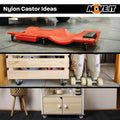 Move It 50mm 3/8" Threaded Hooded Furniture Castor, Nylon Twin Wheel Swivel, 50kg - 2 Pack