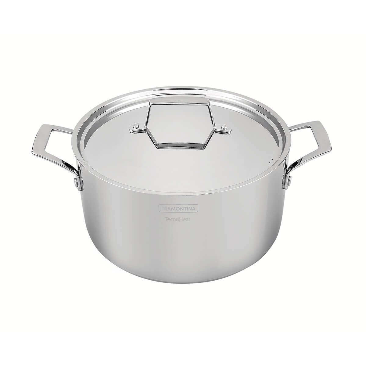 Tramontina Grano 24cm 7.7L Stainless Steel Stock Pot - Tri-Ply Clad - Induction Compatible - 62145240