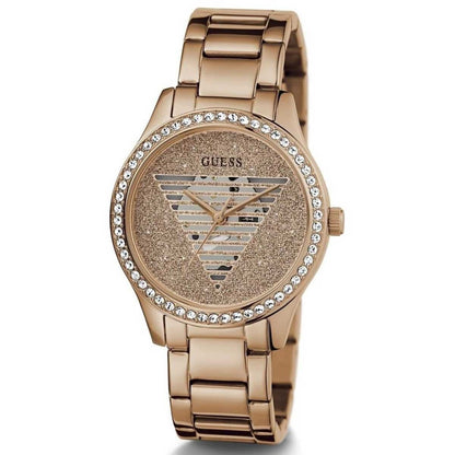 GUESS Lady Idol Rose Gold Tone Women's Watch GW0605L3 with Zircon Stones, Stainless Steel Bracelet, and 2-Year Warranty