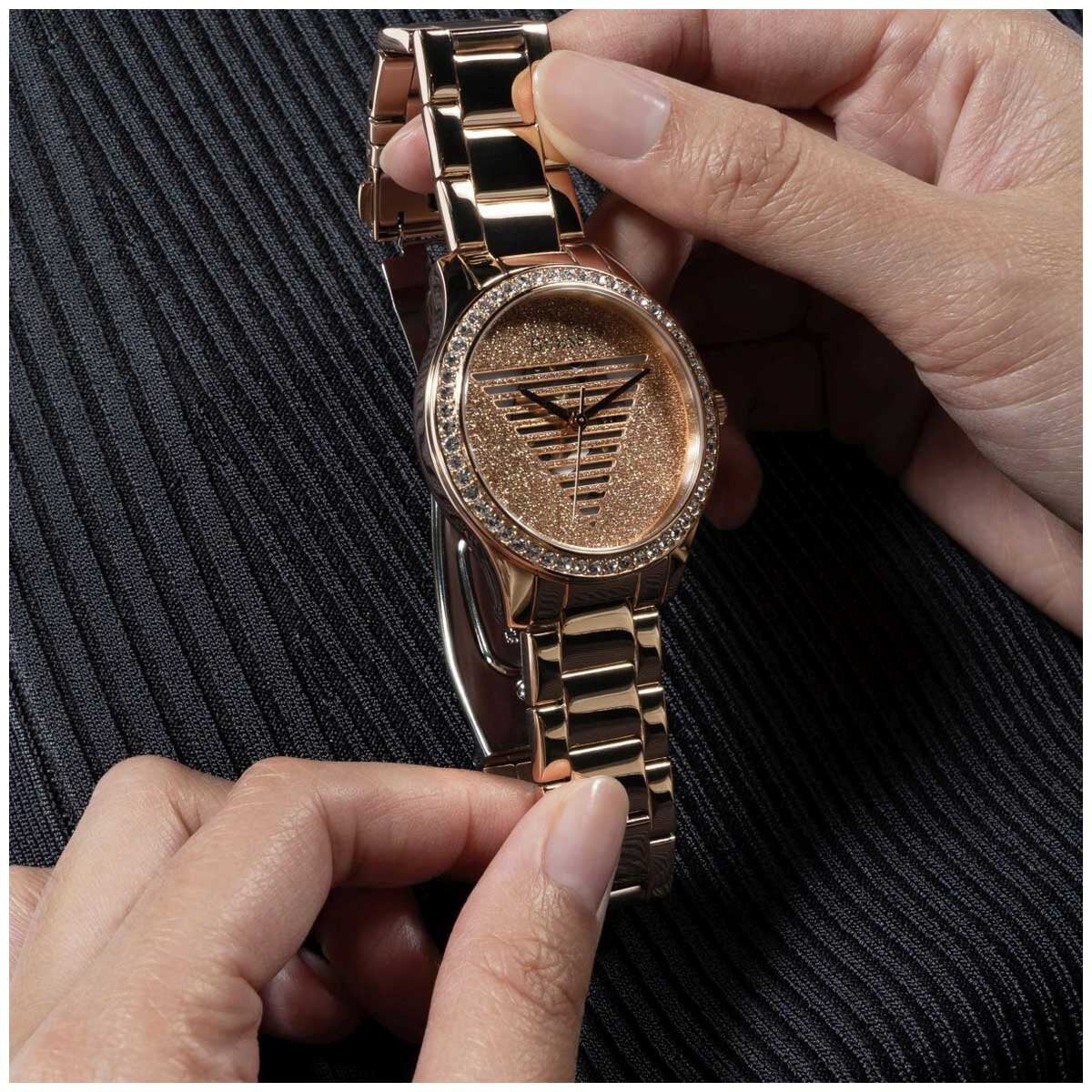 GUESS Lady Idol Rose Gold Tone Women's Watch GW0605L3 with Zircon Stones, Stainless Steel Bracelet, and 2-Year Warranty