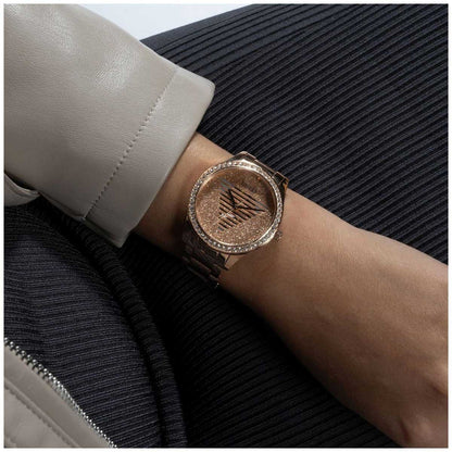 GUESS Lady Idol Rose Gold Tone Women's Watch GW0605L3 with Zircon Stones, Stainless Steel Bracelet, and 2-Year Warranty