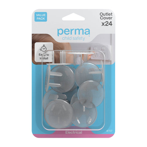 Perma Child Safety Outlet Covers - 24 Pack, Clear Plug Covers