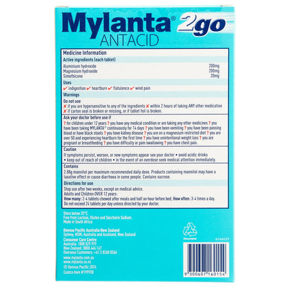 Mylanta Original Chewable 3 x 48 Tablets