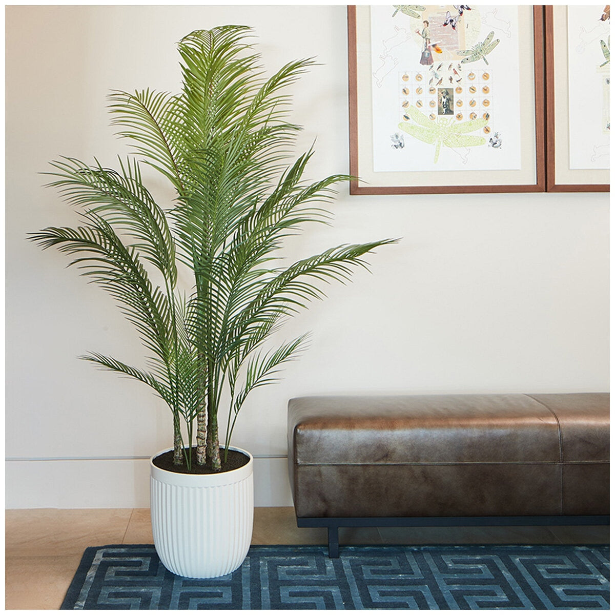 CGH Artificial Palm Tree In Ribbed Pot 2M | Lifelike, High-Quality, Hassle-Free Maintenance | Artisan Style Planter - SuperSaverAU - view 1