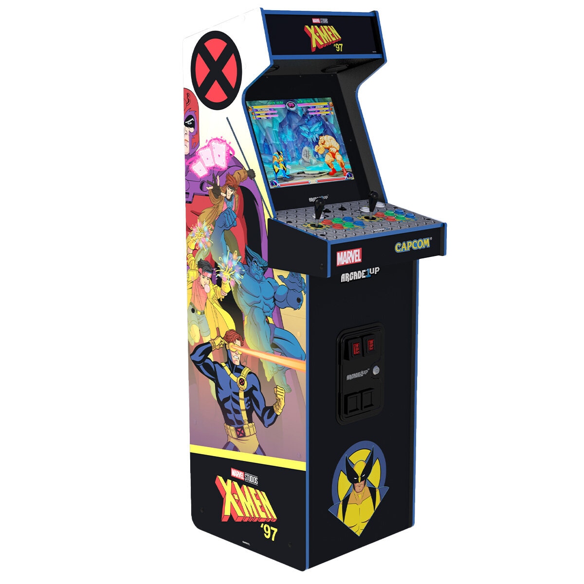 Arcade1Up Marvel Vs Capcom 2 X-Men '97 Edition Deluxe Arcade Machine | Online Multiplayer, Light Up Marquee, 8 Games, 17" Color Monitor