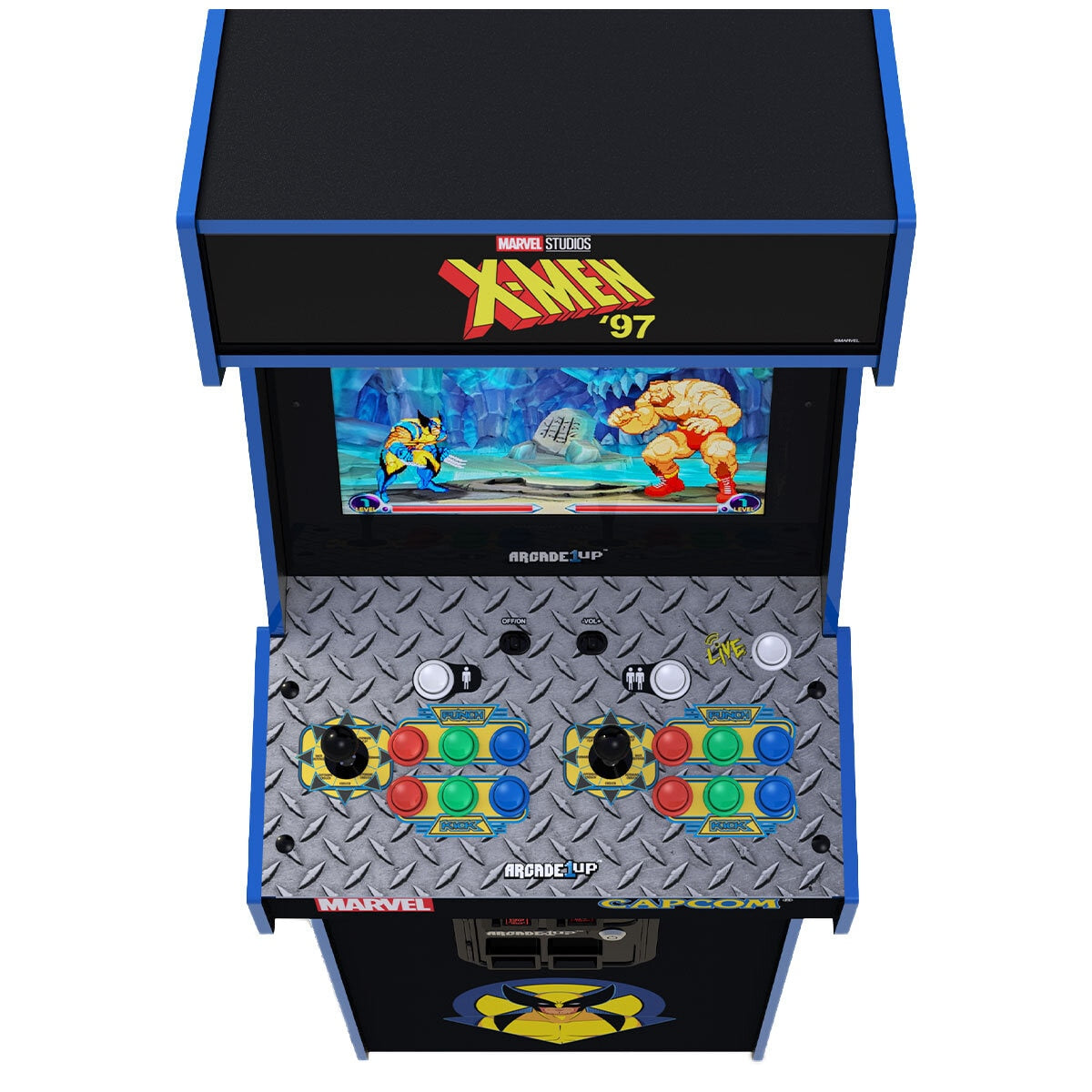 Arcade1Up Marvel Vs Capcom 2 X-Men '97 Edition Deluxe Arcade Machine | Online Multiplayer, Light Up Marquee, 8 Games, 17" Color Monitor