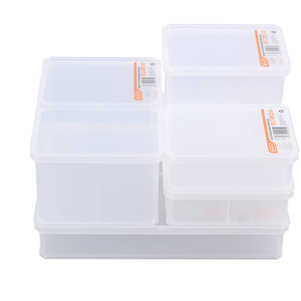 Tactix Small A6 Storage Container 1L Plastic Stackable with Lid 163 x 118 x 58mm