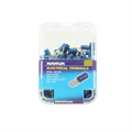 Narva 4mm Blue Double Crimped Male Blade Terminal Flared Vinyl - 100 Pack