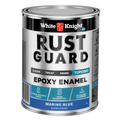 White Knight Rust Guard Epoxy Enamel Paint 1L - Marine Blue Gloss, Solvent Based UV Resistant Metal Paint