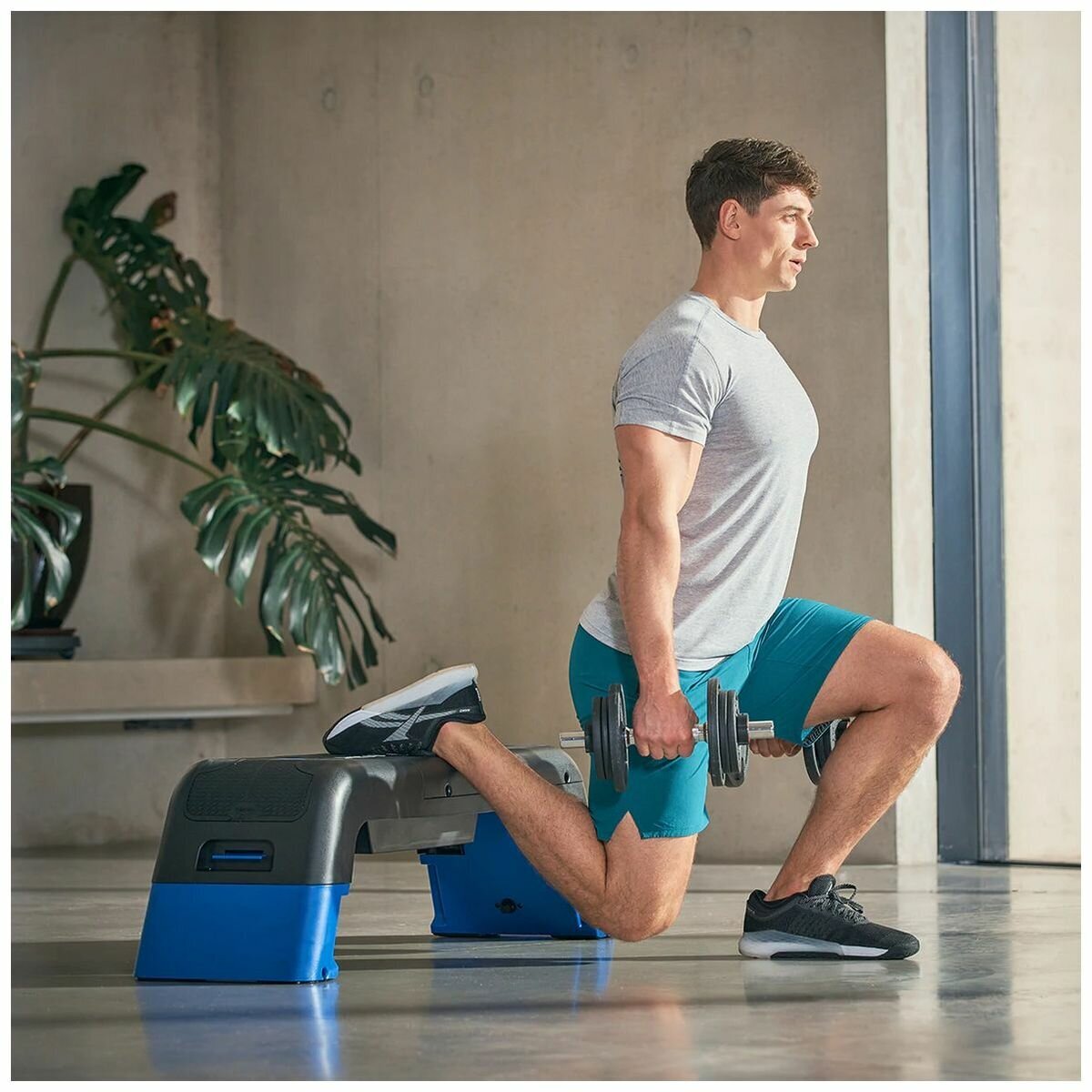 Reebok Deck - Black and Blue Workout Platform with Stability, Comfort and Grip - RFAC-RBKDECKO-B