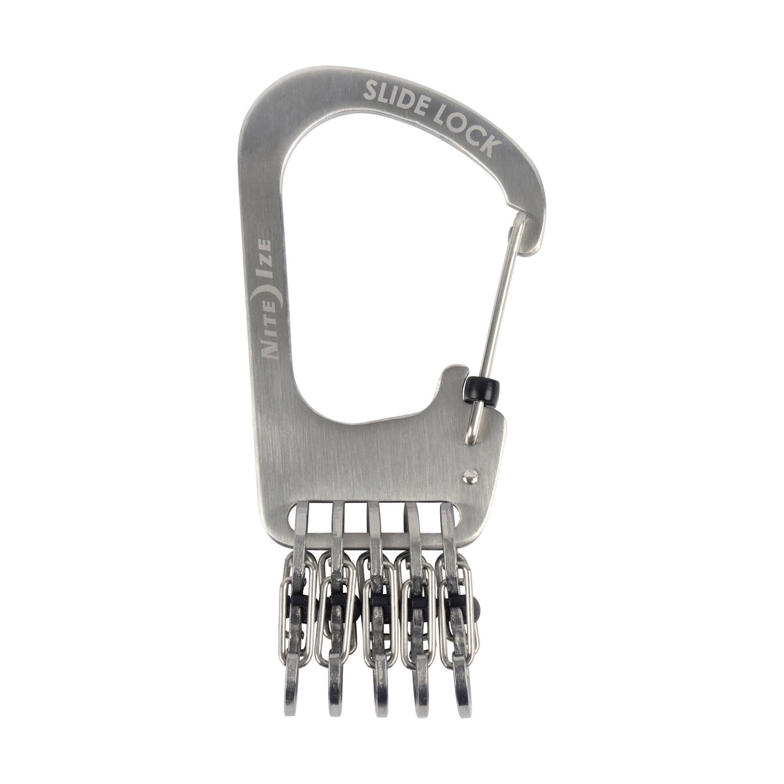Nite Ize Slide Lock S-Biner KeyRack, 110 x 52mm, Stainless Steel with 5 MicroLocks