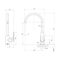 Phoenix Black Matte Bailey Sink Mixer - 360° Swivel Spout - Lead-Free - 99mm x 370mm x 237mm - SuperSaverAU - view 2