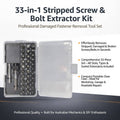 33 Piece Damaged Screw and Bolt Extractor Set with Tap and Die Bits