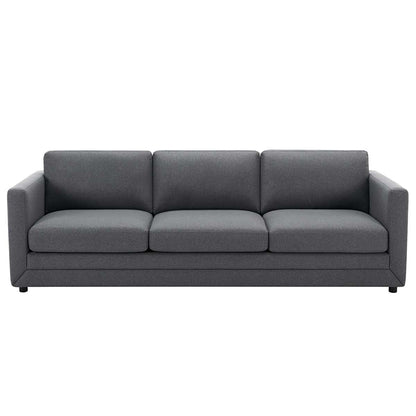 Fresh Industries 3 Seater Fabric Sofa with Loose Seat & Back Cushions, 150 kg Capacity per Seat