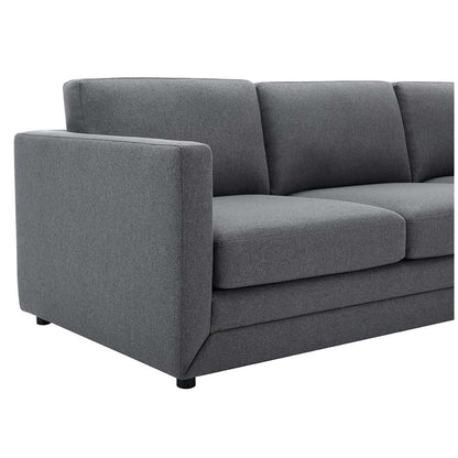 Fresh Industries 3 Seater Fabric Sofa with Loose Seat & Back Cushions, 150 kg Capacity per Seat