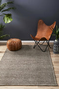 Rug Culture Skandi Large Rug 280x190cm - Brown &amp; White Wool, Hand Loomed - SKAN-300-BRO-280X190