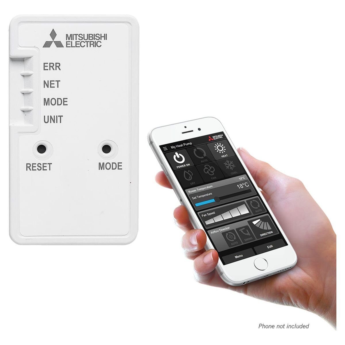 Mitsubishi Electric Wi-Fi Air Conditioner Interface - White, For MSZ-GL Series 2.5kW to 7.8kW - MAC-568IF-E