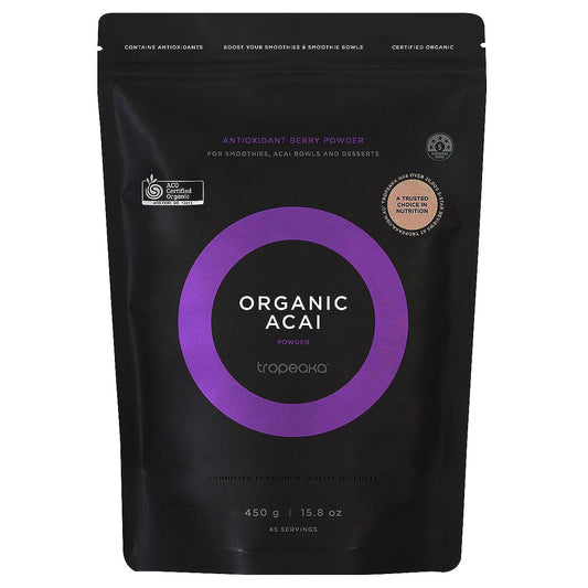Tropeaka Organic Acai Powder 450g | Antioxidants, 5 Star Health Rating, Gluten Free, Vegan Friendly, Certified Organic