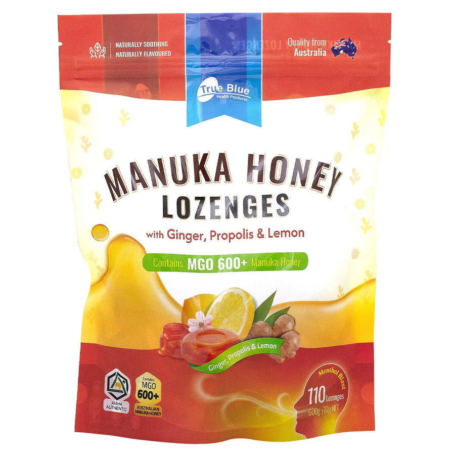 True Blue Manuka Honey Lozenges With Ginger, Propolis And Lemon 600g - SuperSaverAU - view 1