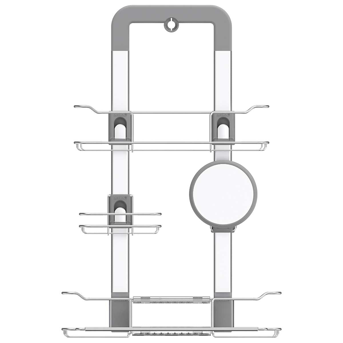 Artika Trent Hanging Shower Caddy Light Grey, 135x730x462mm, Adjustable Baskets, Mirror - SuperSaverAU - view 1