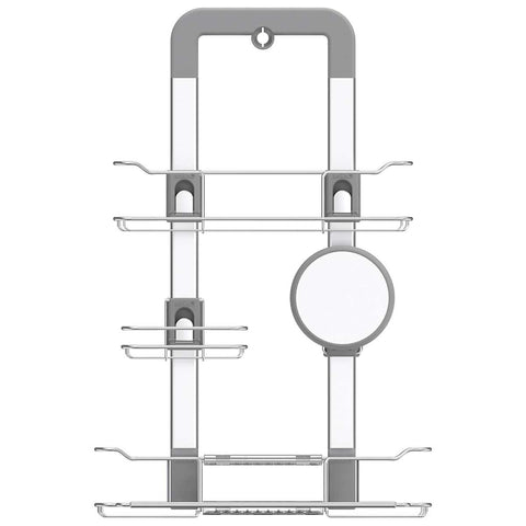 Artika Trent Hanging Shower Caddy Light Grey, 135x730x462mm, Adjustable Baskets, Mirror - SuperSaverAU - view 1