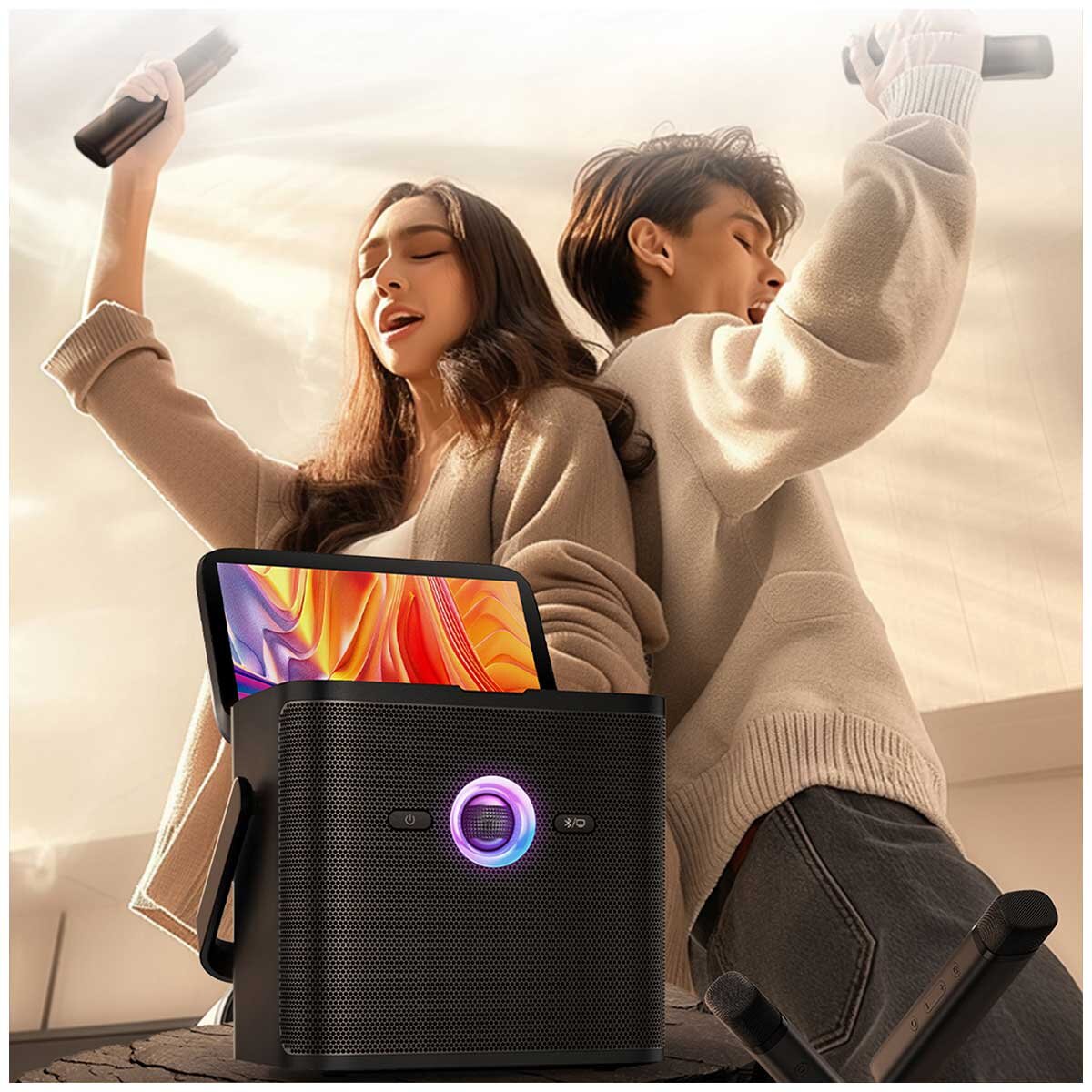 Ikarao Shell S3 Portable 80W Karaoke Speakers With 7 Inch Lyrics Display IK-Shell-S3