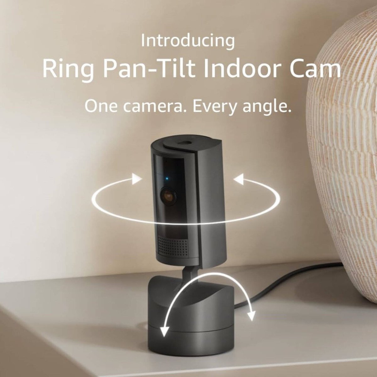 Ring Black Pan Tilt Indoor Camera - 360° Coverage - HD Video - Black - SuperSaverAU - view 4