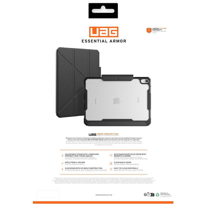 UAG Essential Armor Apple iPad Air M2 6th Gen Rugged Case Black 124474114040 - Auto-Wake/Sleep Folio, Military-Grade Drop Protection, Apple Pencil Storage, Tactical Grip