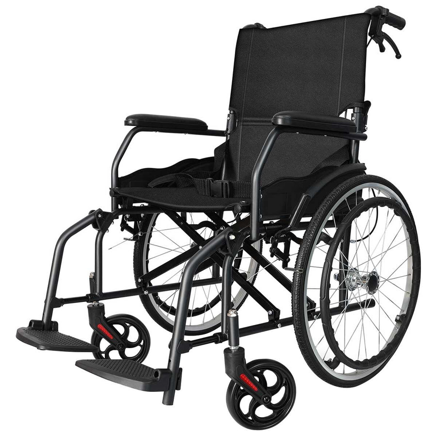 Altus Lightweight Folding Self Propelled Wheelchair 20 Inch Wheel Black - SuperSaverAU - view 1