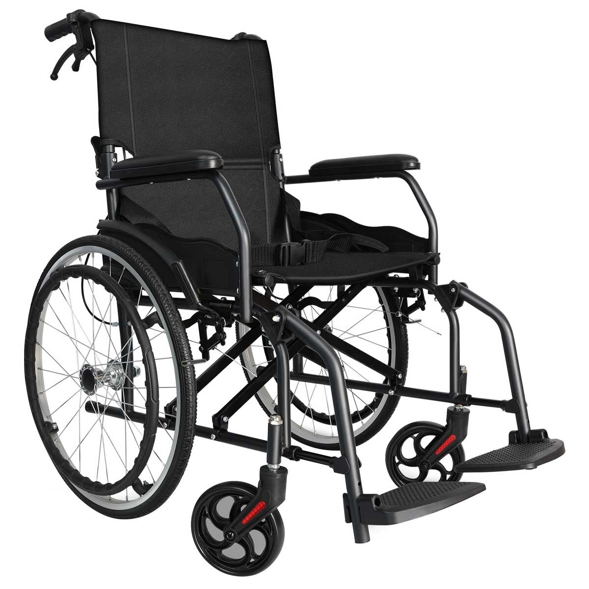 Altus Lightweight Folding Self Propelled Wheelchair 20 Inch Wheel Black - SuperSaverAU - view 3