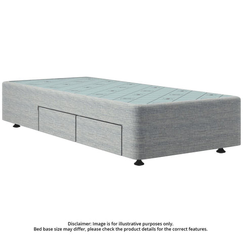 Sealy Spacesaver Long Single Bed Base - Right Side Drawer, Sand, 40kg Capacity - SVR-SAN-SXL