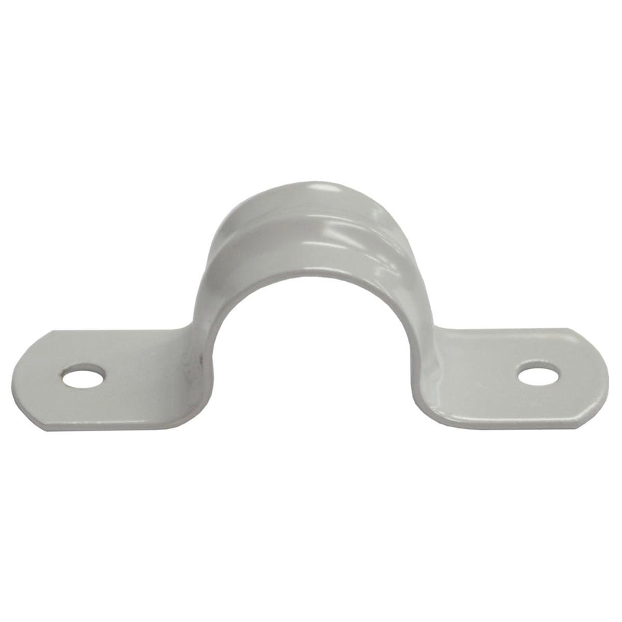 Kinetic 20mm Saddle Pipe Clips Iron White Powder Coated 10 Pack - SuperSaverAU - view 1