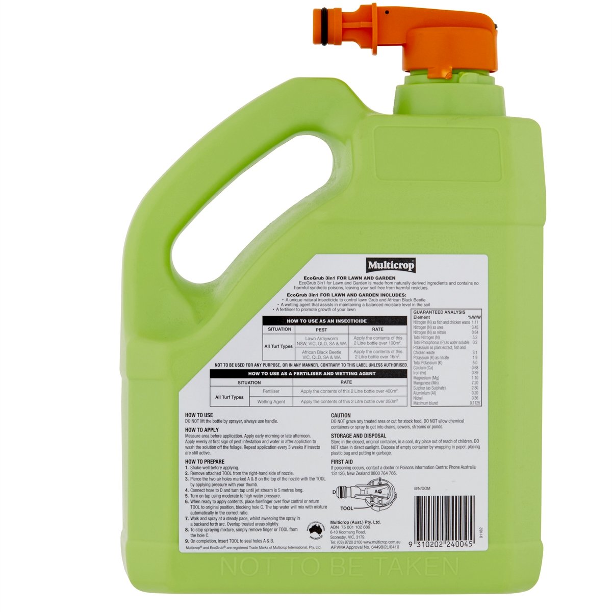 Multicrop EcoGrub - 2L - Plastic Bottle - Insecticide for Lawns - SuperSaverAU - view 2