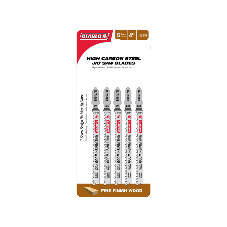 Diablo 100mm High Carbon Steel Jig Saw Blade - Fine Finish Wood Cuts - 5 Pack - SuperSaverAU - view 1