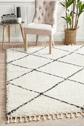 Rug Culture Saffron Large Rug 290x200cm - White Polypropylene, Jute Weft Backing - SAF22WHT290X200