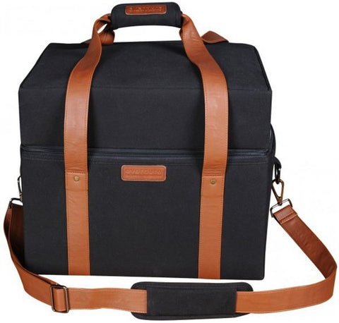 Everdure by Heston Blumenthal Carrier Bag for Cube - Black Canvas With Brown PU Leather Straps - HBCUBEBAG