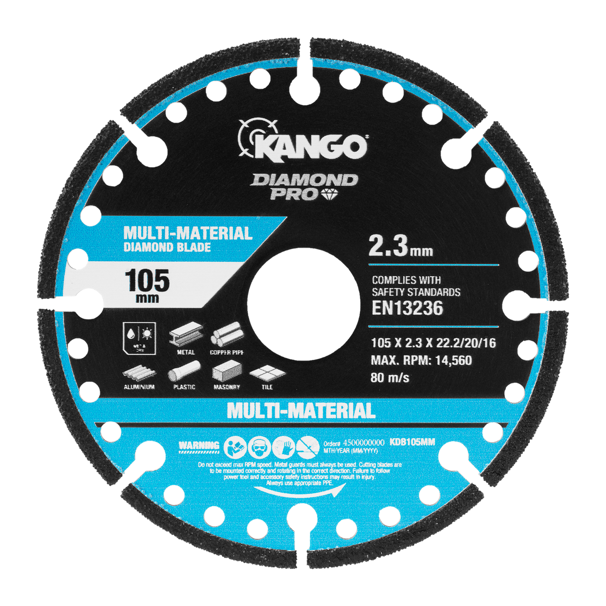 Kango 105mm Multi Material Diamond Blade - Durable Cutting Tool for Metal, Plastic, Masonry - SuperSaverAU - view 3