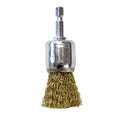 Josco 25mm Crimped Cup Brush, Brass-Coated Steel Wire with Hex Shank