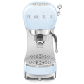 Smeg 50s Style Espresso Coffee Machine - 15 Bar, ThermoBlock, Steam Wand, Pastel Blue - ECF02PBAU