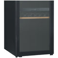 Cantina 127 Bottle Dual Zone Freestanding Wine Cabinet - Black Glass Door - Beech Trim Shelves - CCWID105B