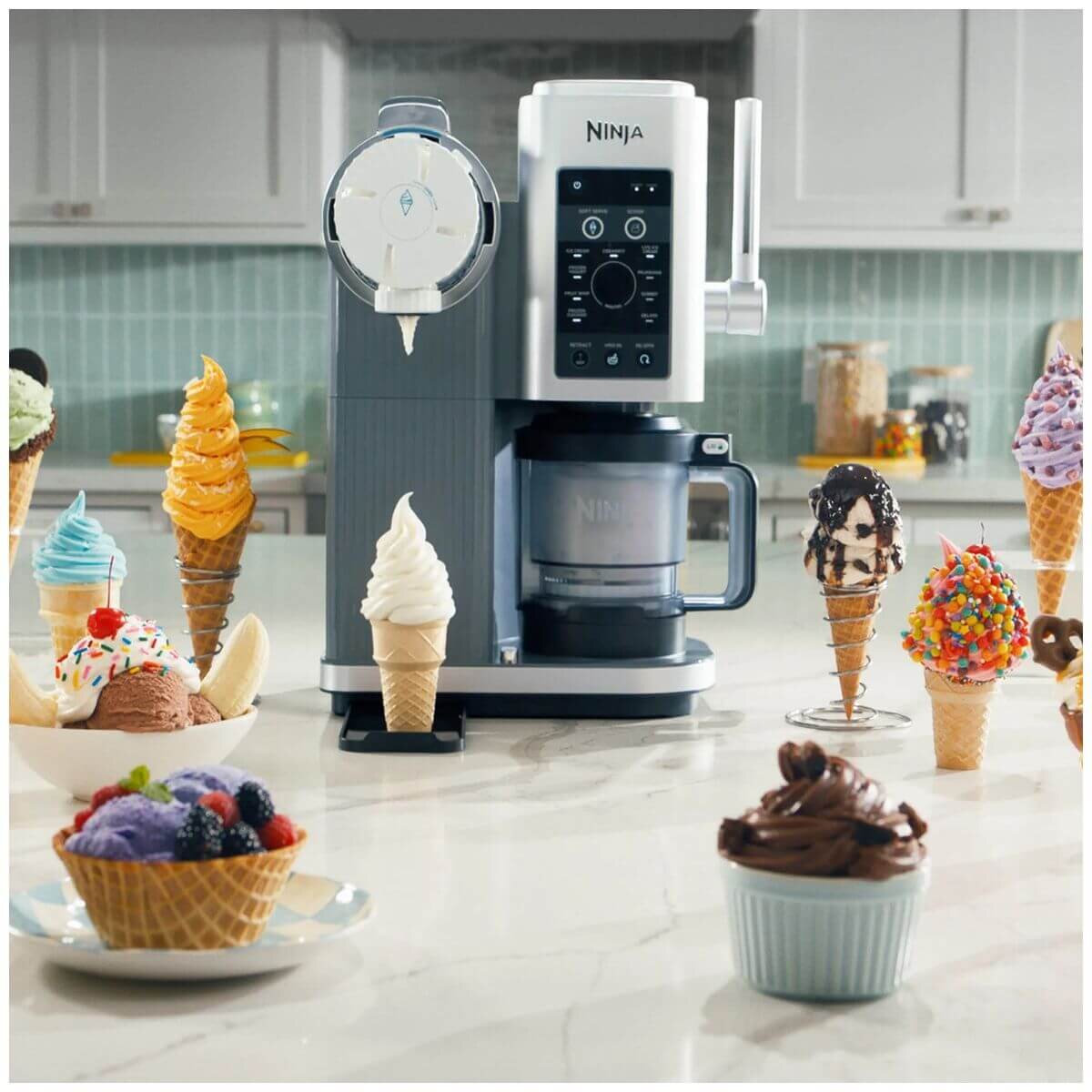 Ninja Swirl by Creami Ice Cream Maker - Soft Serve - 13 One-Touch Programs - 800W - Silver - NC701