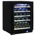 Schmick 43 Bottle Under Bench Wine Fridge 132L - Black Cabinet, Glass Door, Single Zone - JC132W-B
