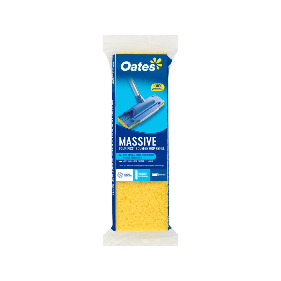 Oates Massive Four Post Squeeze Mop Refill - Sponge 30% Wider - Absorbent - SuperSaverAU - view 1
