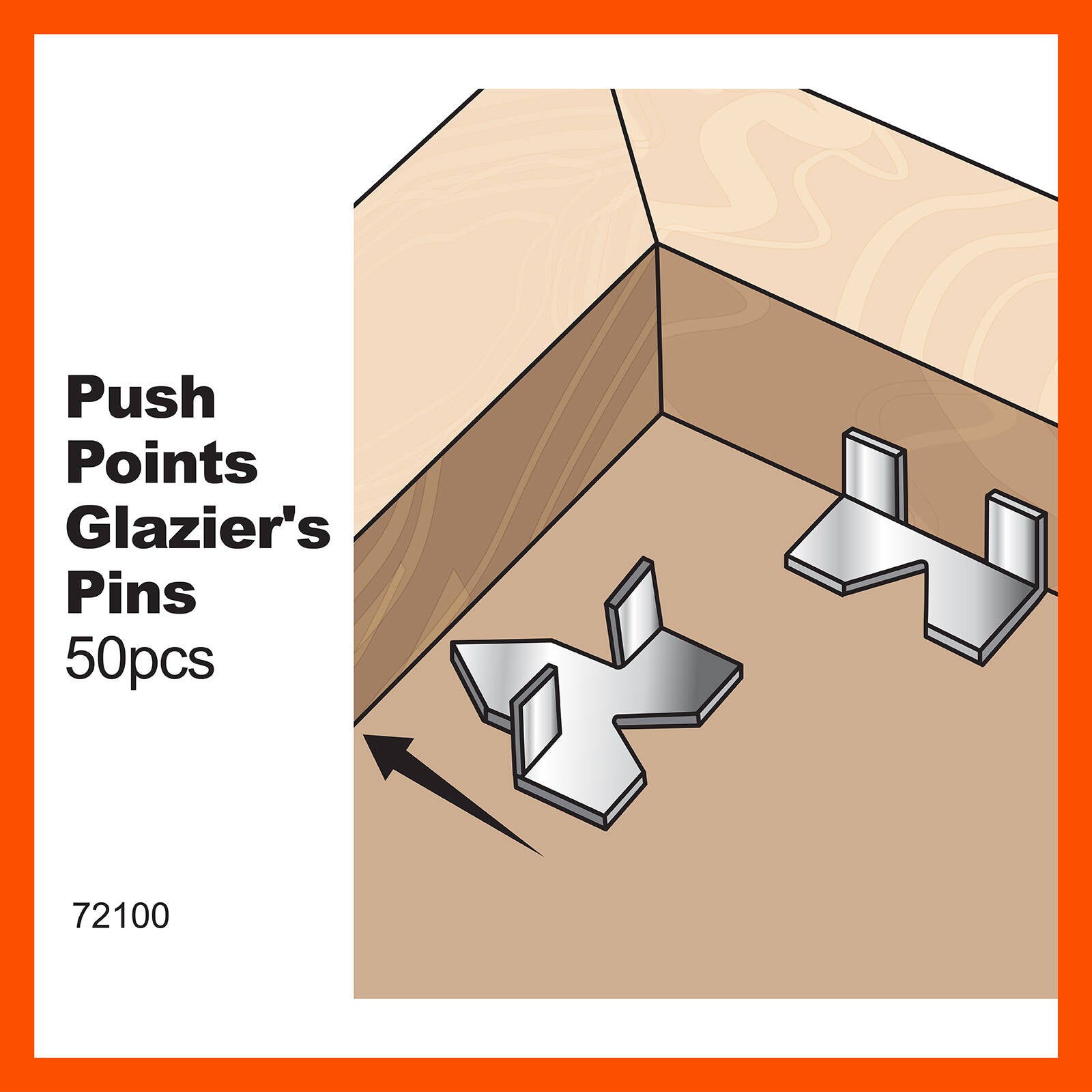 Everhang Glazier Push Point Picture Framing Pins Zinc Plated - 50 Pack