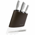 Stanley Rogers Modern Steel 6 Piece Knife Block Set - Metallic Mocha Finish Block - 41418