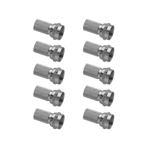 Antsig F59 Twist-On Plug RG6 Cable 10 Pack Nickel Plated Easy Install - SuperSaverAU - view 1