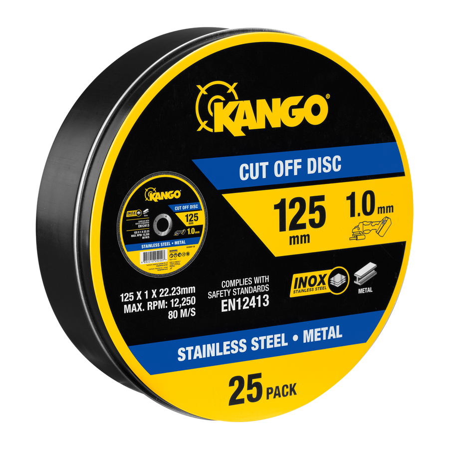 Kango Metal Cut Off Discs - Pack of 25 - 125mm - Inox-Free - Durable - SuperSaverAU - view 1