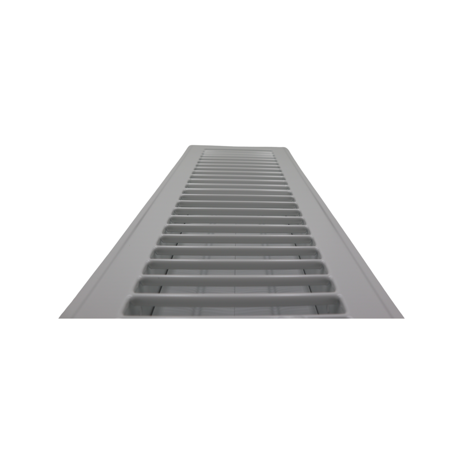Accord 10 x 30cm White Powder Coated Steel Louvered Floor Vent with Damper